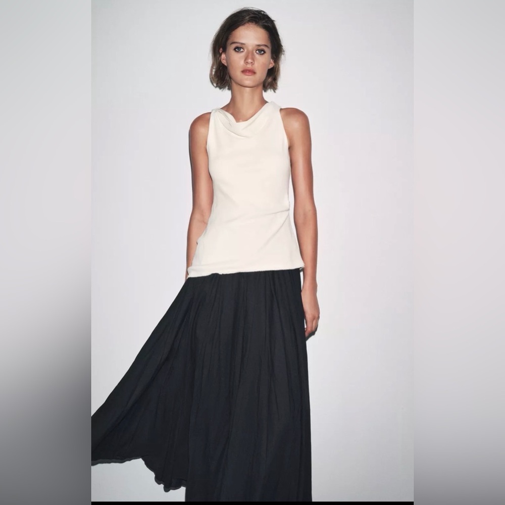 Zara ZW collection combination halter dress, Size M